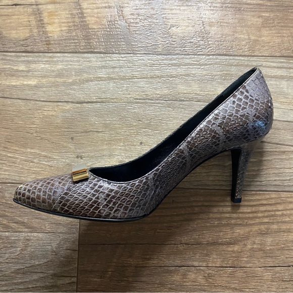 NWB FENDI Rare Vintage Snakeskin Thin Kitten Heel Formal Shoes - Picture 3 of 10